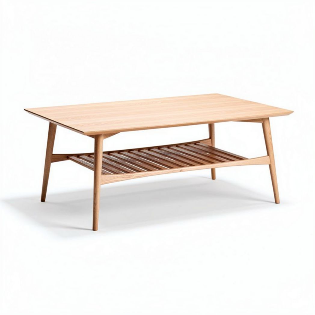 Wooden coffee table with open shelf for living room dimensions 120 x 60 x 45cm