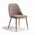 Upholstered dining chair with metal legs in light brown 45 x 50 x 85cm