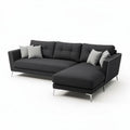 Sectional sofa with chaise lounge in dark gray fabric 240 x 90 x 85cm